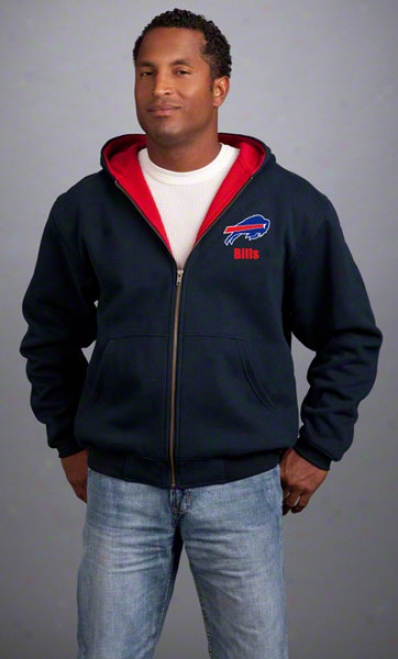Buffalo Bills Jacket: Navy Reebok Cucullate Craftsman Jacket