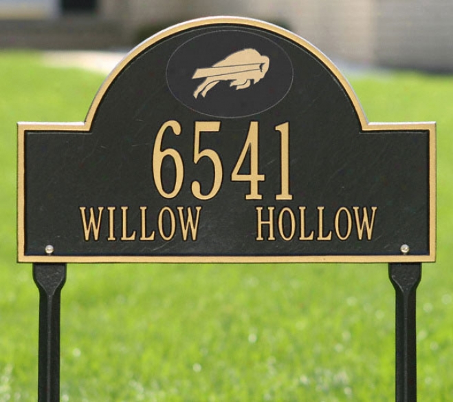 Buffalo Bills Nfl Dismal And Gold Personalized Address Oval Lawn Plaque