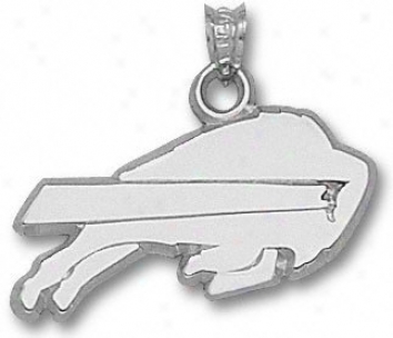 Buffalo Bills Sterling Silver Buffalo Logo 1/2'' Pendant