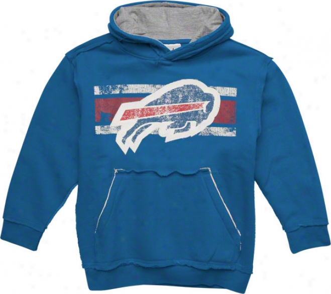 Buffalo Bills Youth Twill Striped Logo Fleece Hooded Sweatshirt