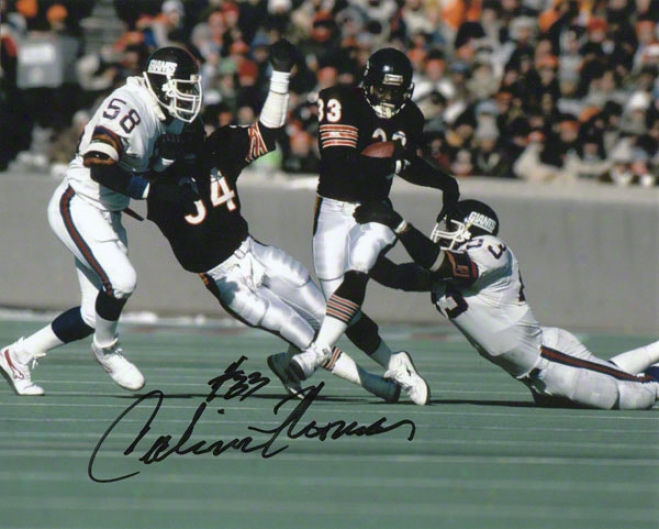 Calvin Thomas Autograhed Photograph  Details: Chicago Bears, 8x10