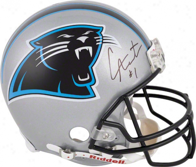 Cam Newton Autographed Pro-line Helmrt  Detajls: Carolina Panthers, Authentic Riddell Helmet