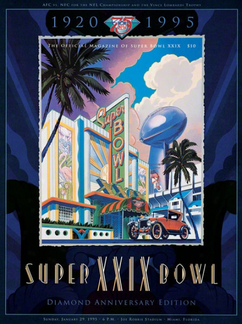 Canvas 22 X 30 Super Bowl Xxix Program Print  D3tails: 1995, 49ers Vs Chargers