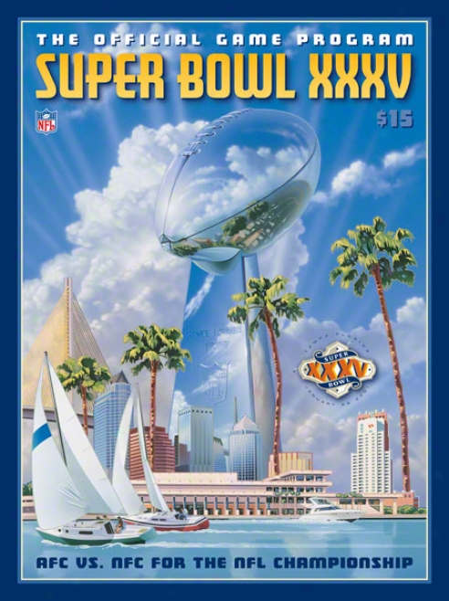 Canvas 22 X 30 Super Bowl Xxxv Program Print  eDtails: 2001, Ravens Vs Giants