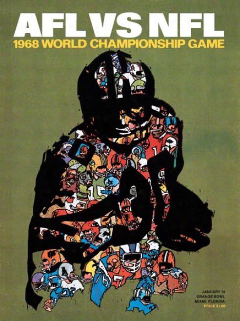 Canvas 36 X 48 Super Bowl Ii Program Print  Details: 1968, Packers Vs Raiders