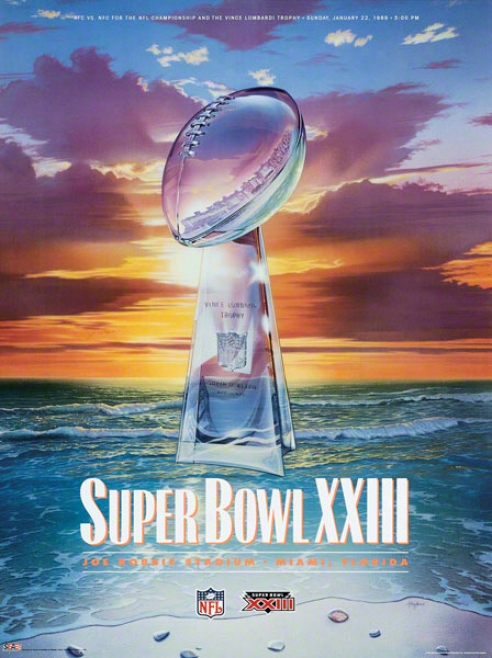 Canvas 36 X 4 8Super Bowl Xxiii Program Print  Details: 1989, 49ers Vs Bengals