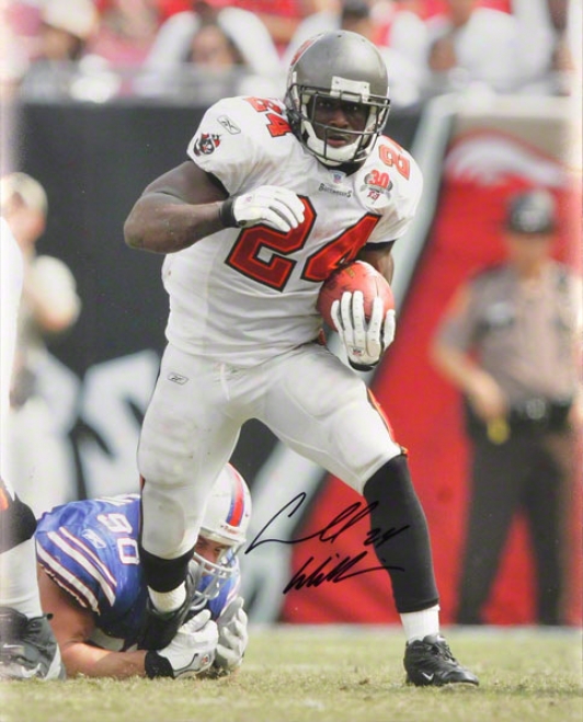 Carnell Cadillac Williams Tampa Bay Buccaneers - Action Shot - Autographed 16x20 Photogralh