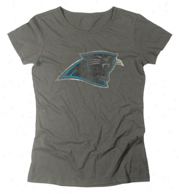 Carolina Panthers Women's Reebok Mysterious Grey Bigger Beyter T-shirt