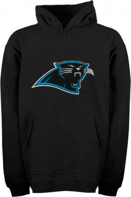 Carolina Panthers Youth Black Full Logo Hooded Sweatshirt