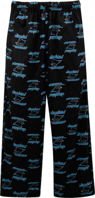 Carolina Panthers Youth Electric Black Printed Logo Sleep Pants