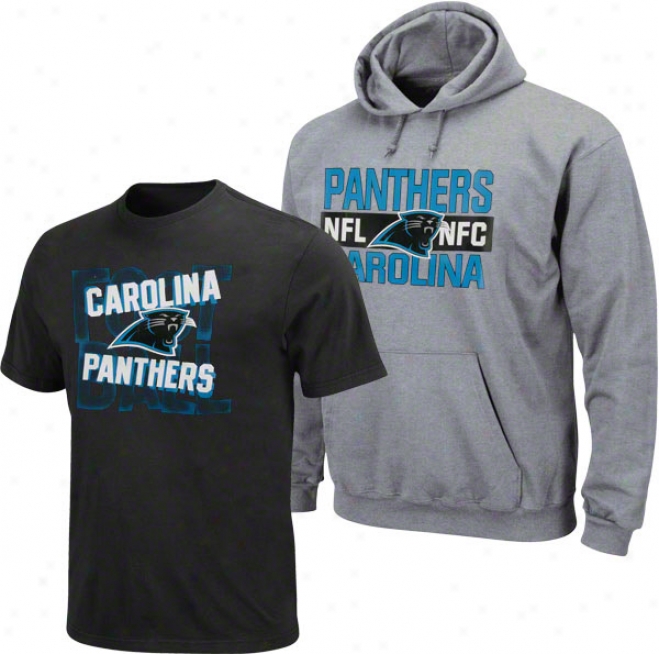 Carolina Panthers Juvenility Grey/electric Blue Hood & Tee Combo Pack