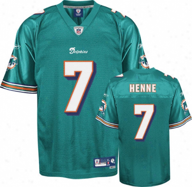 Chad Henne Jedsey: Reebok Aqua Replica #7 Miami Dolphins Jersey