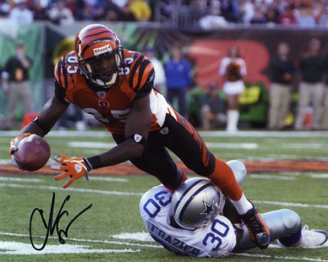 Chad Johnson Cincinnati Bengals - Running Upfield - 8x10 Autographed Photograph