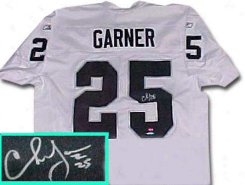 Charlie Garner Oakland Raiders Autographed Reebok White Jersey