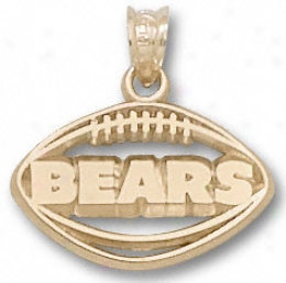 Chicago Bears 10k Gkld ''bears'' Pierced Football Pendant