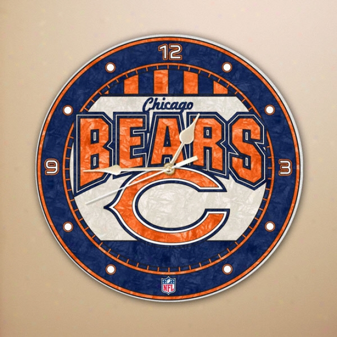 Chicago Bears 12in Glazs Wall Clock
