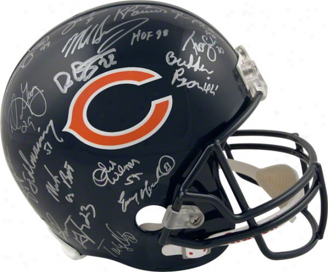 Chicago Bears Autographed Helmet  Details: 1985 Team Signed, Riddell Replica Helmet