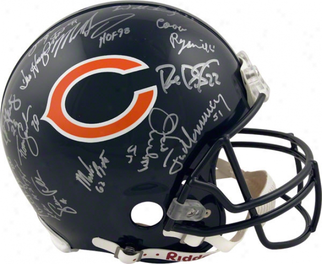 Chicago Bears Autographed Pro-line Helmey  Details: 1985 Team Signed, Authentic Riddell Helmet