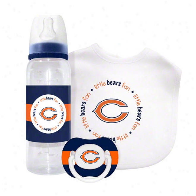 Chicago Bears Baby Gift Set: Kickoff Collection 3-piece Baby Feeding Set