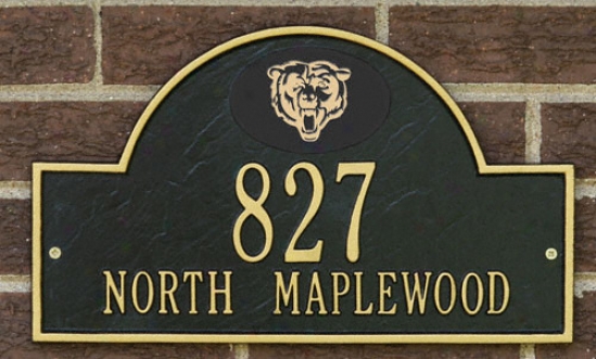 Chicago Bears Black And Gold Personalized Address Wall Plaque