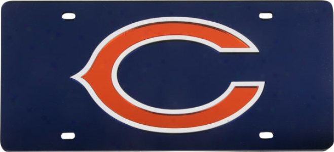 Chicago Bears Blue License Plate Laser Tag