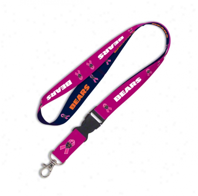 Chicago Bears Breast Cancer Awareness 2-tone Detachable Lanyard