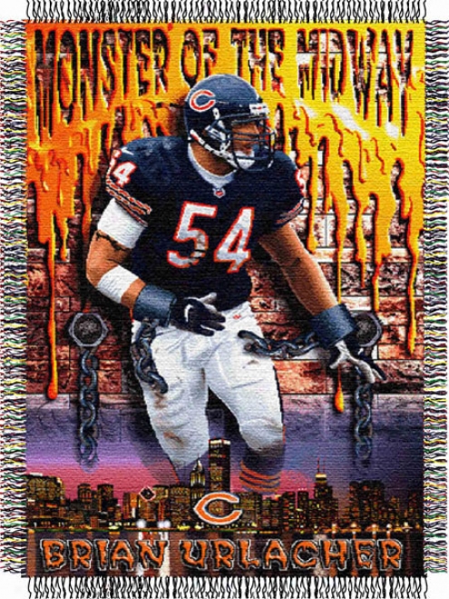 Chicago Bears Brian Urlacher 48x60 Players Tapestry Throw