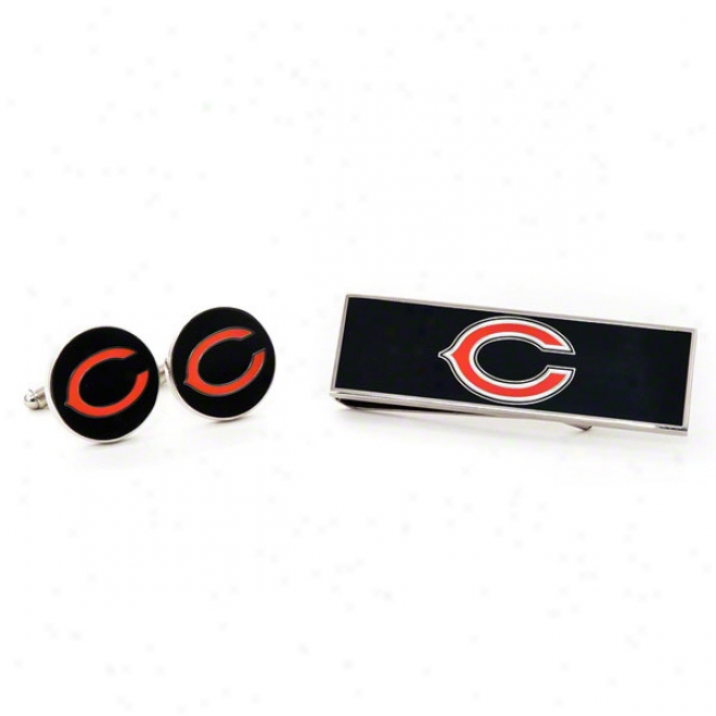 Chicago Bears Cufflinks And Wealth Clip Gift Set