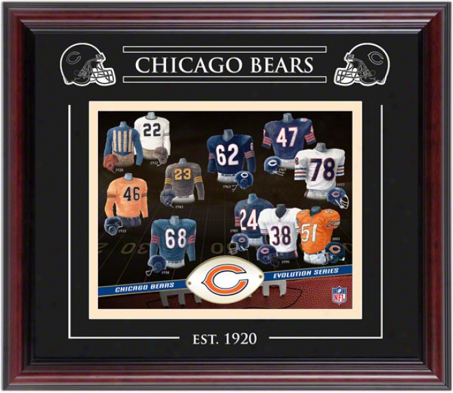 Chicago Bears - Evolution - Framed 8x10 Collage With Laser Etching