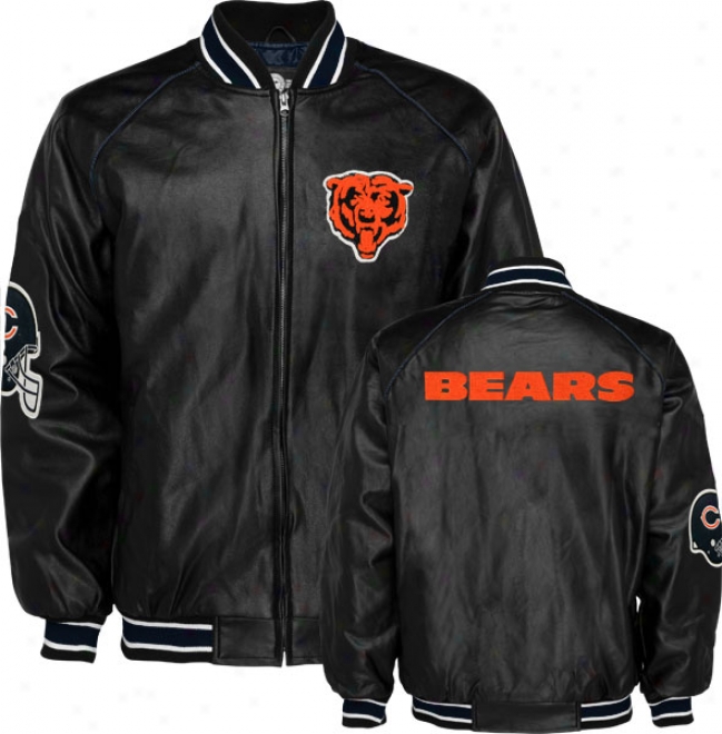 Chicago Bears Faux Leather Varsity Jacket