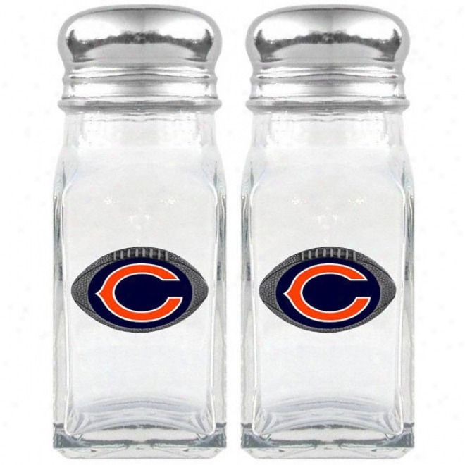 Chicago Bears Glass Salt And Pepper Shaekrs