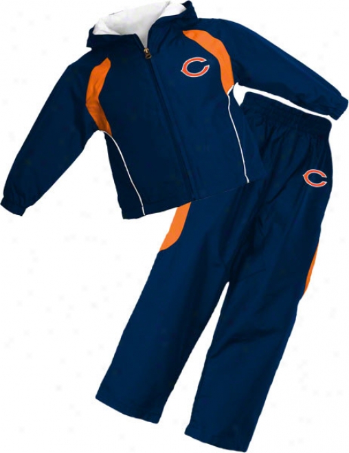 Chicago Bears Kid's 4-7 Full-zip Hooded Jacket And Pant Set