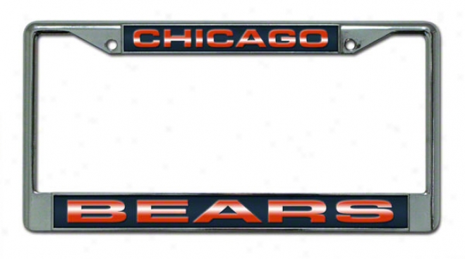 Cgicago Bears Laser Chrome License Plate Frzme