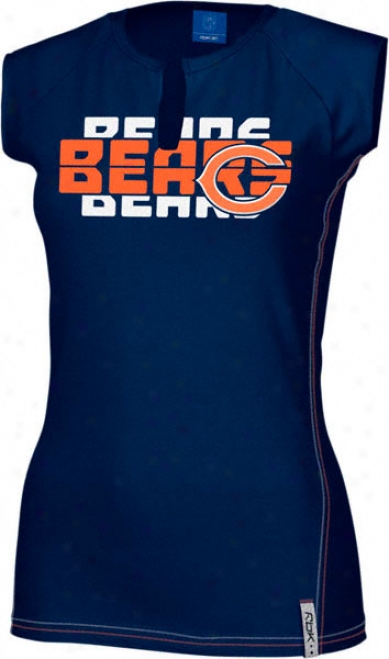 Chicago Bears -navy- Junior's Astronomy Split Neck Top