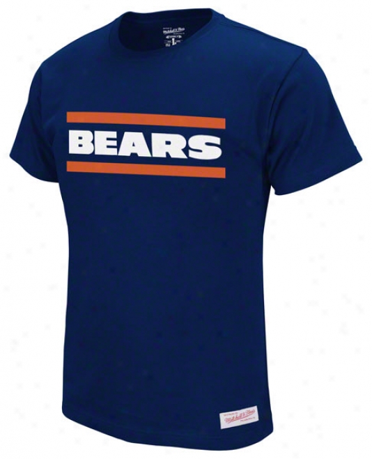 Chicago Bears Navy Mitchell & Ness Vintage 'the Sweater' Traditional Cut Tee