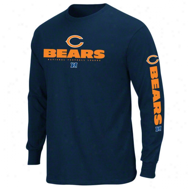 Chicago Bears Navy Primary Receiver Ii Long Sleeve T-shirt