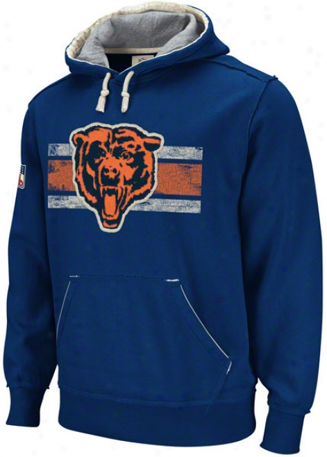 Chicago Bears Navy Vintage Pillover Hooded Sweatshirt