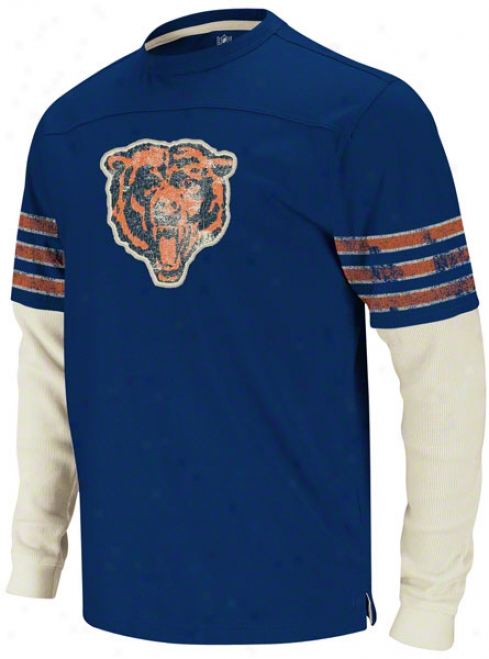 Chicago Bears Navy Vintage Thermal Long Sleeve Shirt
