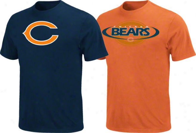 Chicago Bears Navy/dark Orange 2 T-shirt Combo Pack