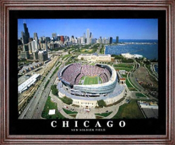 Chicago Bears - New Soldier Field - Framed 26x32 Aerial Photograph