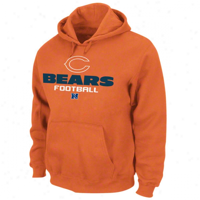 Chicago Bears Orange Critical Victory V Fleece Hooded Sweatshirt
