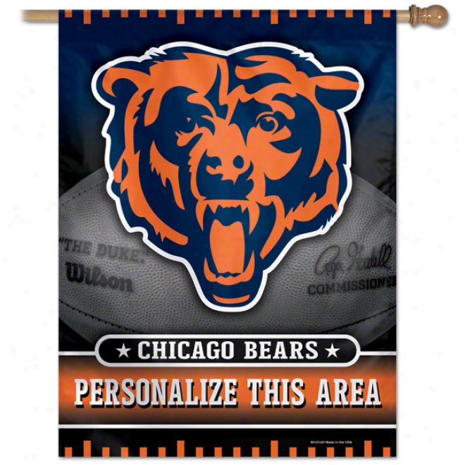 Chicago Bears Personlaized Vertical Flag: 27x37 Banner