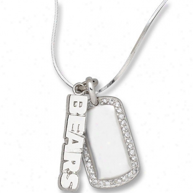 Chicago Bearz Sterling Silver Mini Dog Tag