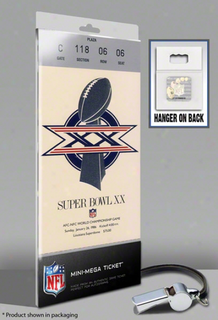 Chicago Bears Super Bowl Xx Mini-mega Ticket