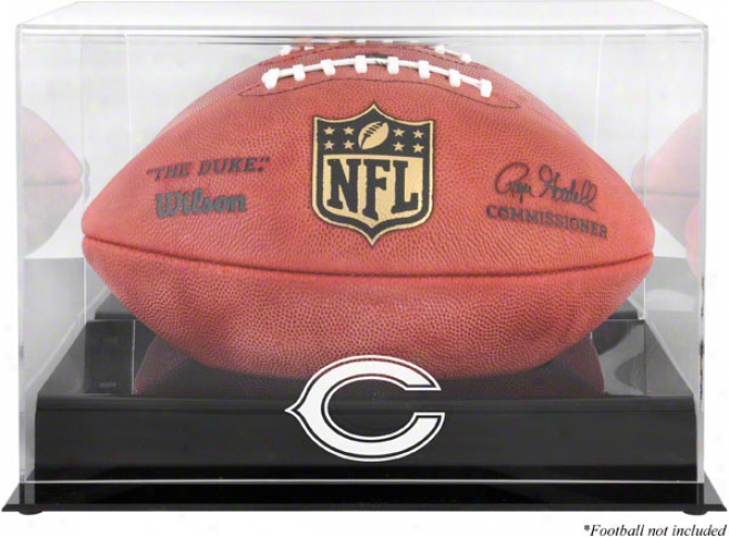 Chicago Bears Team Logo Football Display Case  Details: Black Base, Mirror Back