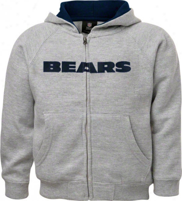 Chicago Bears Toddler Grey Sportsman Full-zip Fleece Hooded Sweatshirt