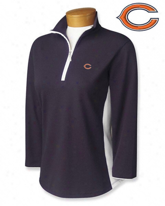 Chicago Bears Women's 3/4 Sleeve Colorblock Half Zip False