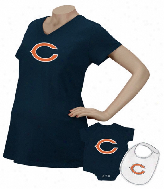 Chicago Bears Women's Logo Premier Too Maternity T-shirt/infant Set