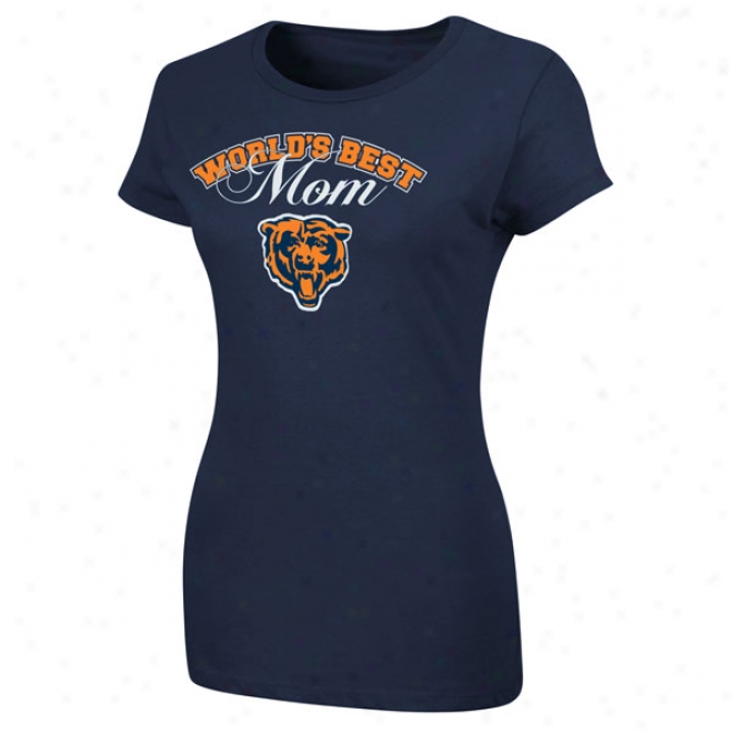 Chicago Bears Women's Navy World's Best Mom T-shrit