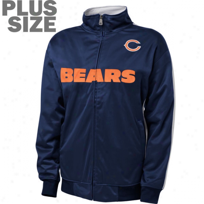 Chicago Bears Womdn's Plus Size Full-zip Trsck Jacket